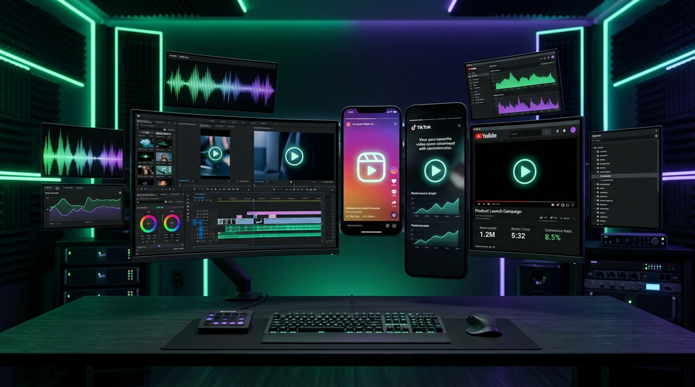 Produção Audiovisual e Criativos para Instagram, YouTube e TikTok